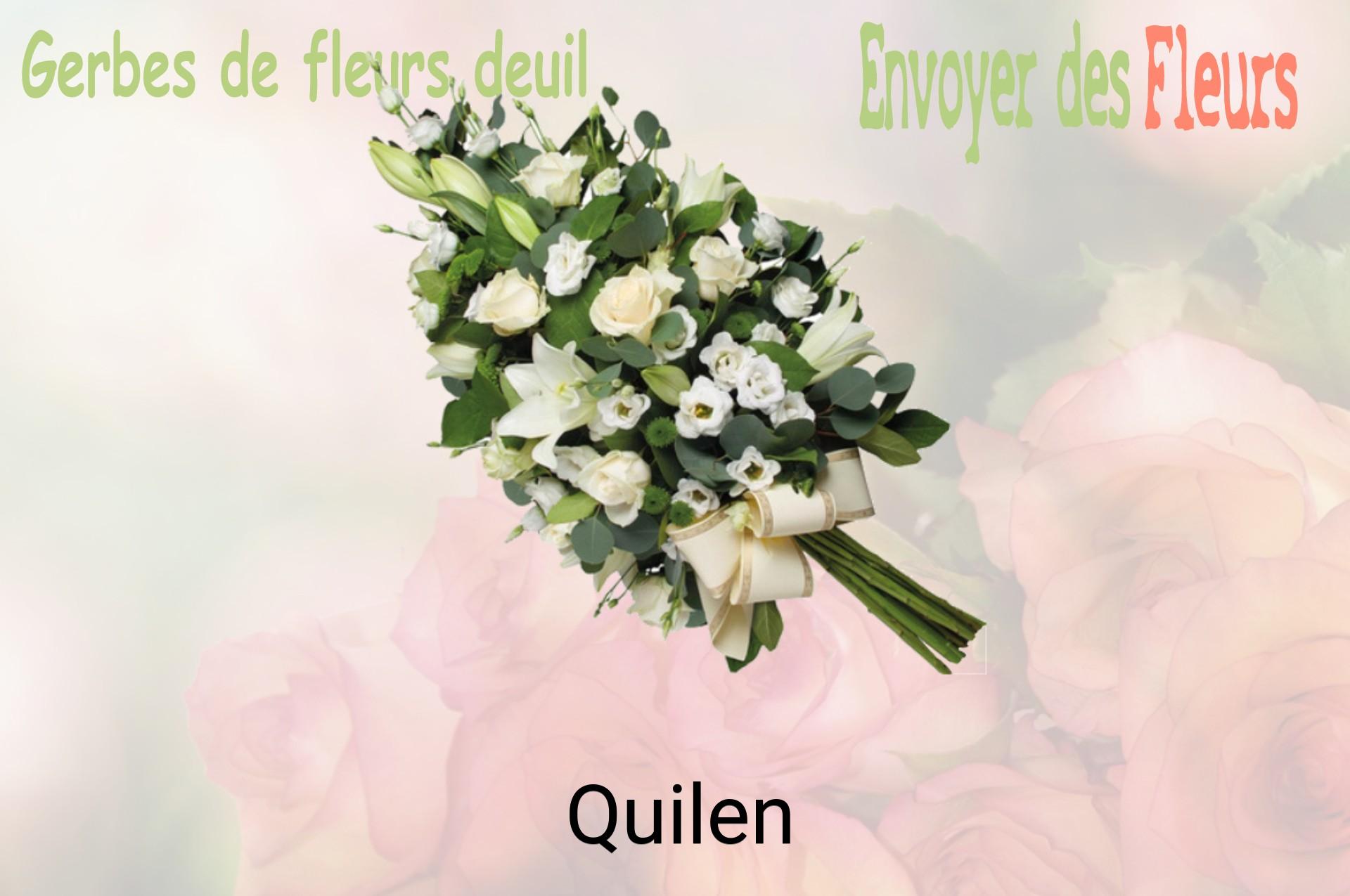 Gerbe de fleurs de deuil livrée à Quilen